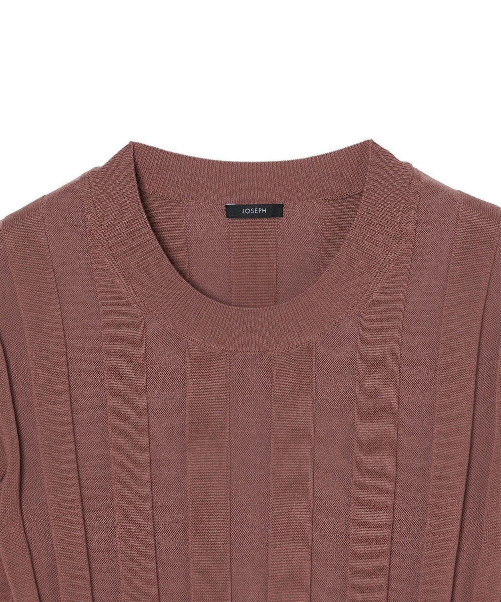 JOSEPH 【WEB&OUTLET限定・洗える】コットンシルクリブ　ラウンドネックニットティー 