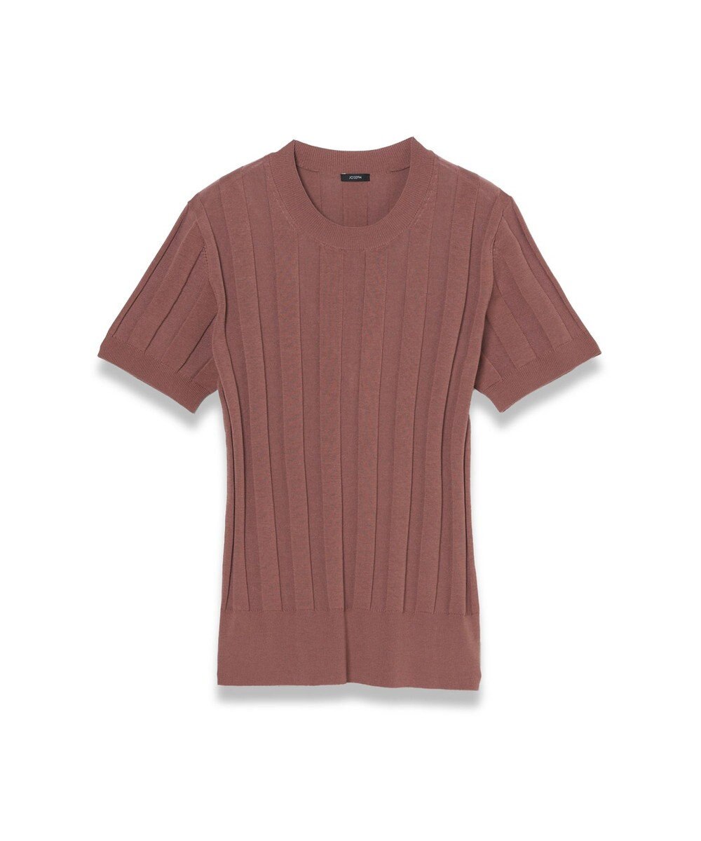JOSEPH 【WEB&OUTLET限定・洗える】コットンシルクリブ　ラウンドネックニットティー 