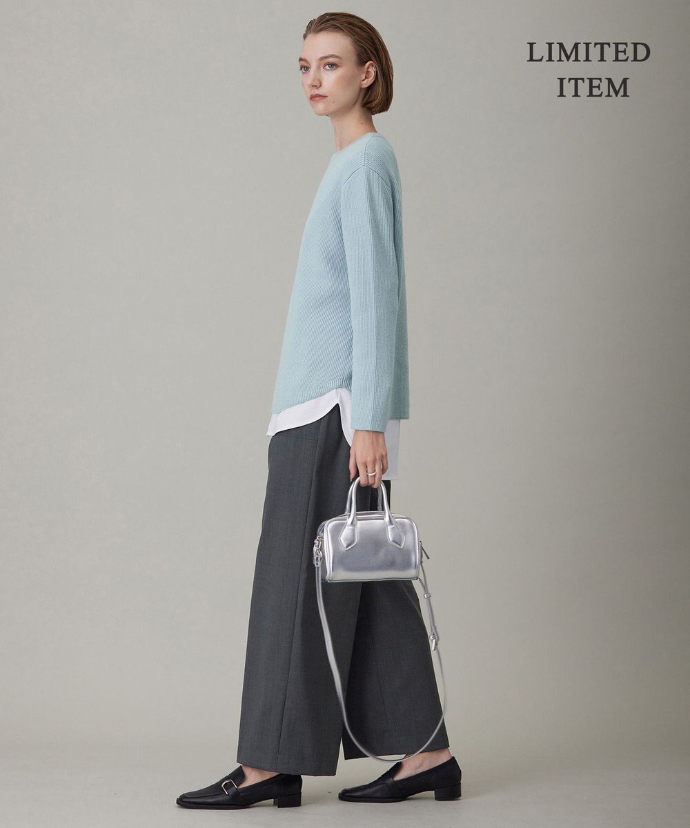 ICB 【WEB限定・洗える】ウールポリエステル クルーネックプルオーバー 