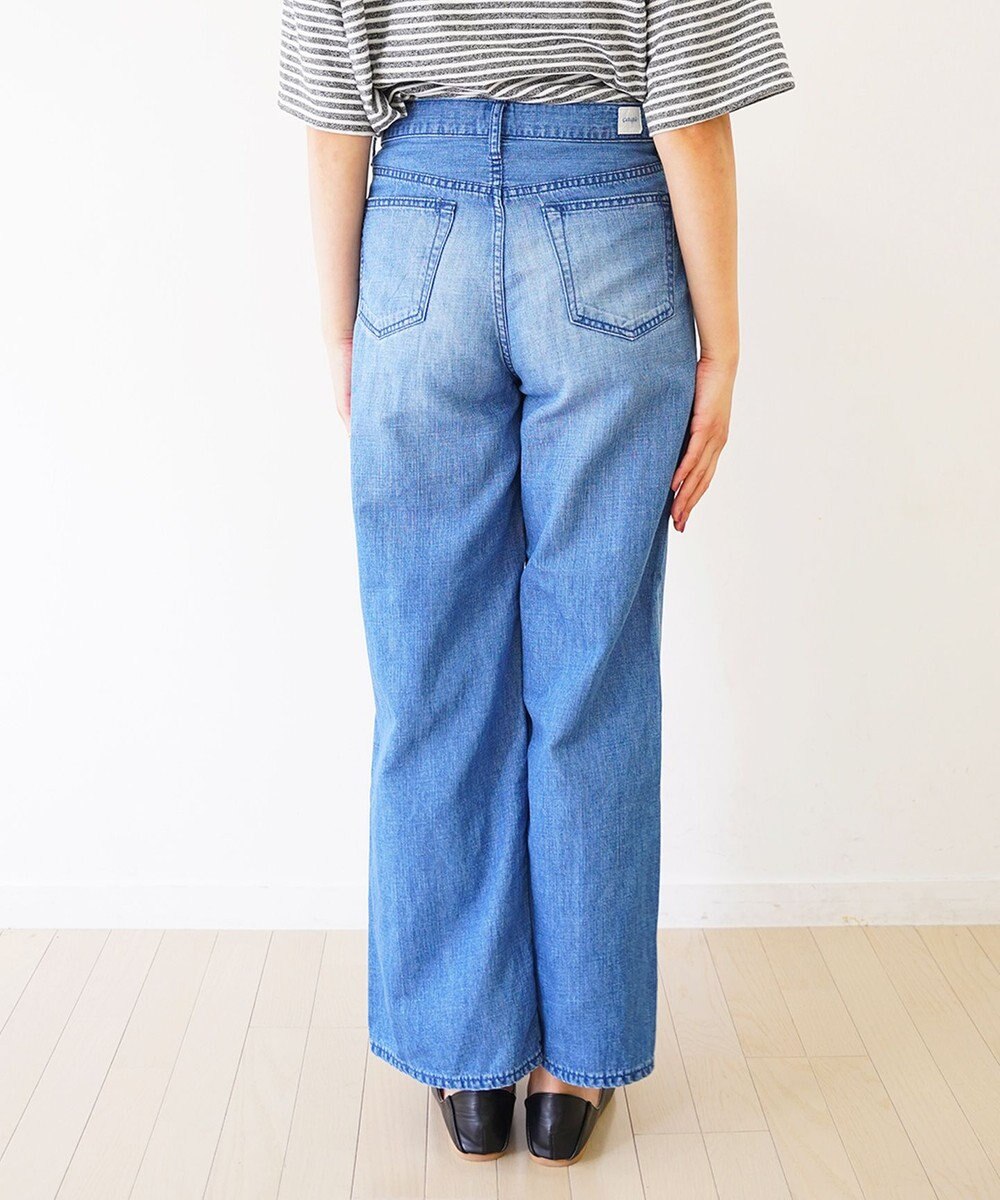 caqu FS linen wide flare リネンワイドフレアデニム 