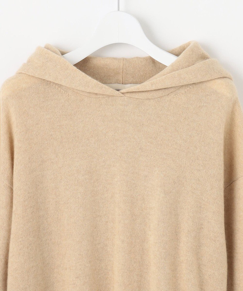 自由区 【洗える】ピュアカシミヤミルド フーディーニット 