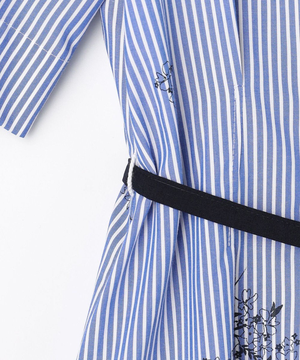 J.PRESS LADIES 【一枚で着映え】ストライプ×フラワープリント ワンピース 