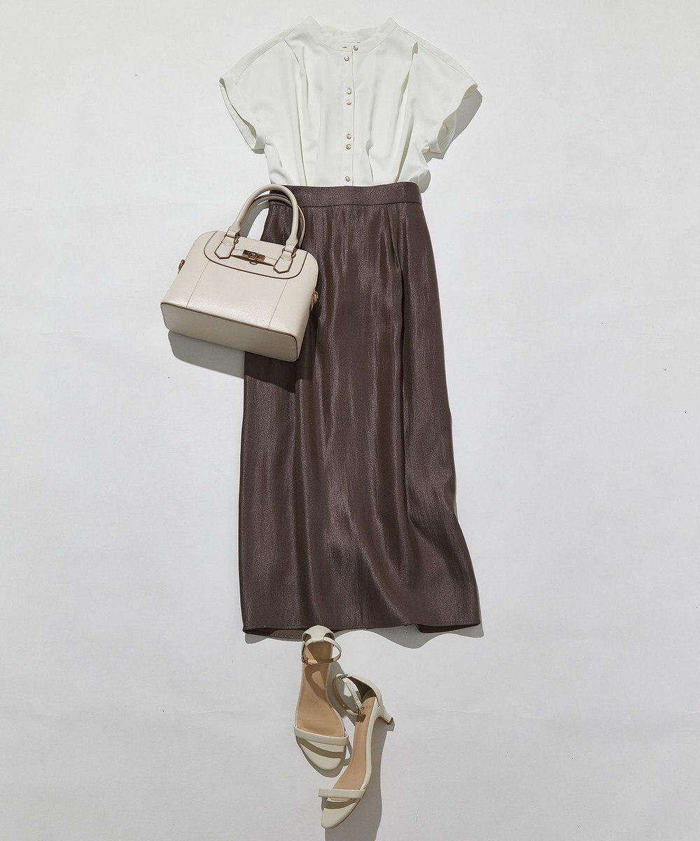 ANY SIS L 【洗える】ダブルボタンフレンチスリーブ ブラウス 