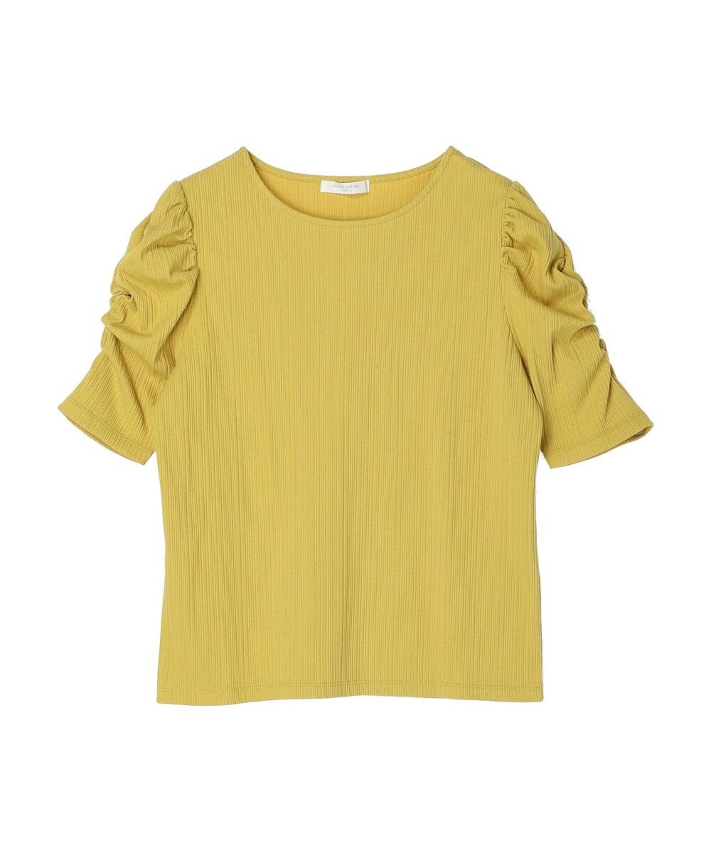 Green Parks リブ肩デザイン５分袖プルオーバー 