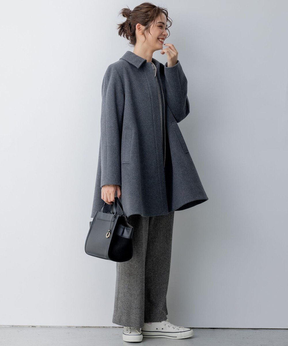 組曲 L ショートビーバー ステンカラー コート 