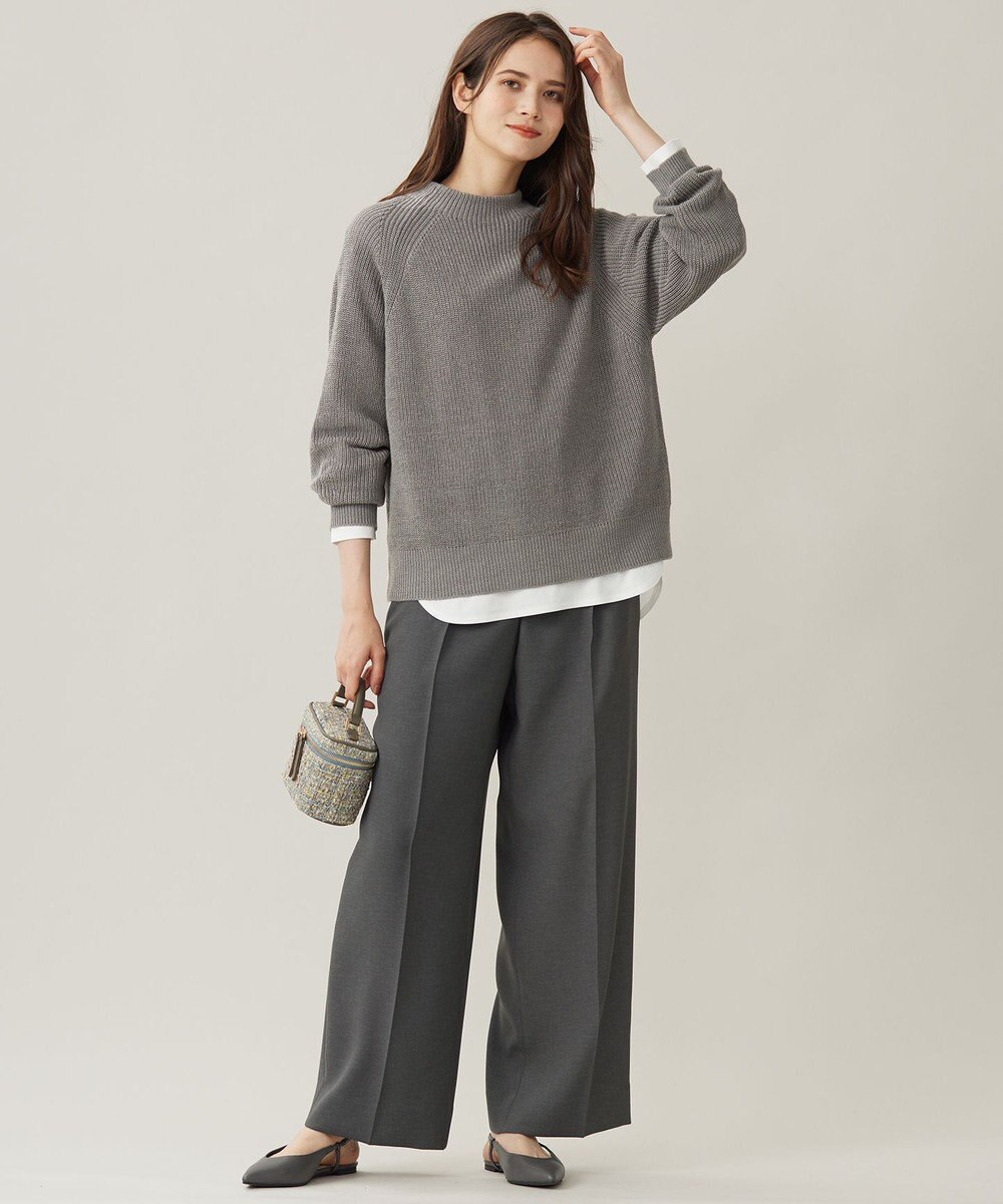 自由区 【洗える】ツイステッドダブルクロスワイドストレート パンツ 