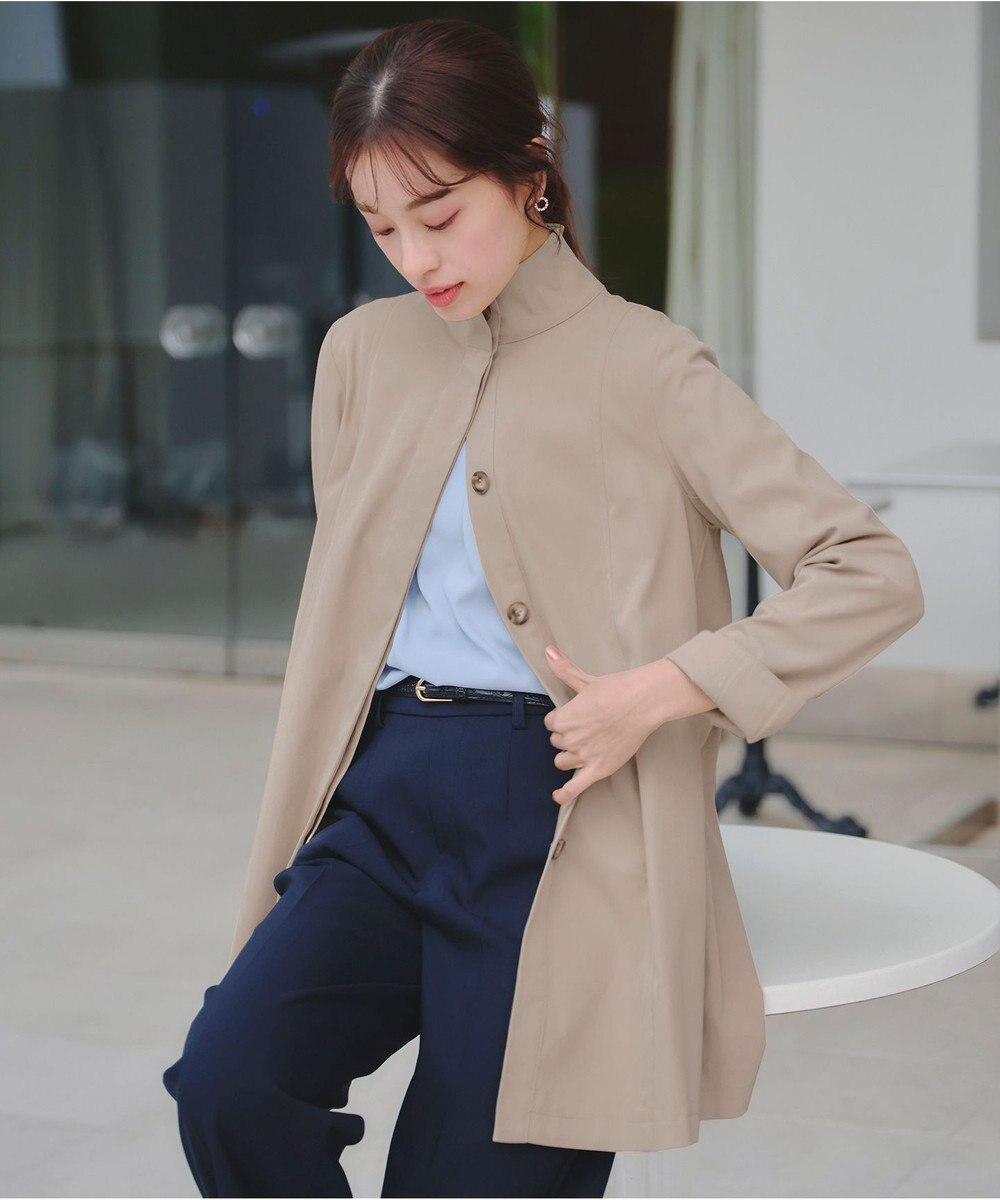 Tiaclasse 【洗える】スタンドカラープリーツコート 