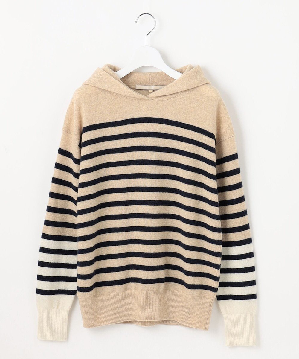 自由区 【洗える】ピュアカシミヤミルド フーディーニット 