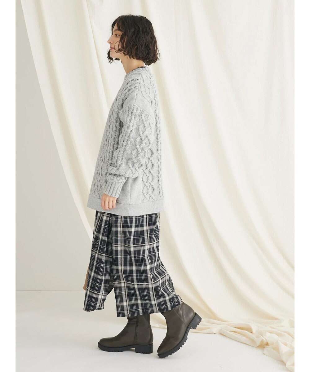 CRAFT STANDARD BOUTIQUE ケーブルニット切り替え裏起毛スウェット 