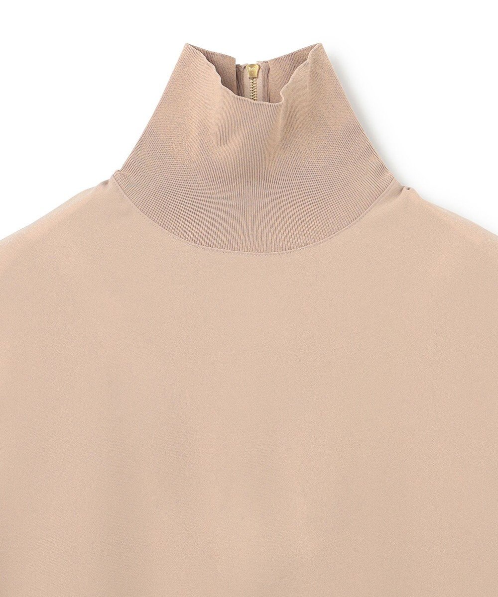 BEIGE， FLEUR / 異素材ネック フレンチスリーブブラウス 