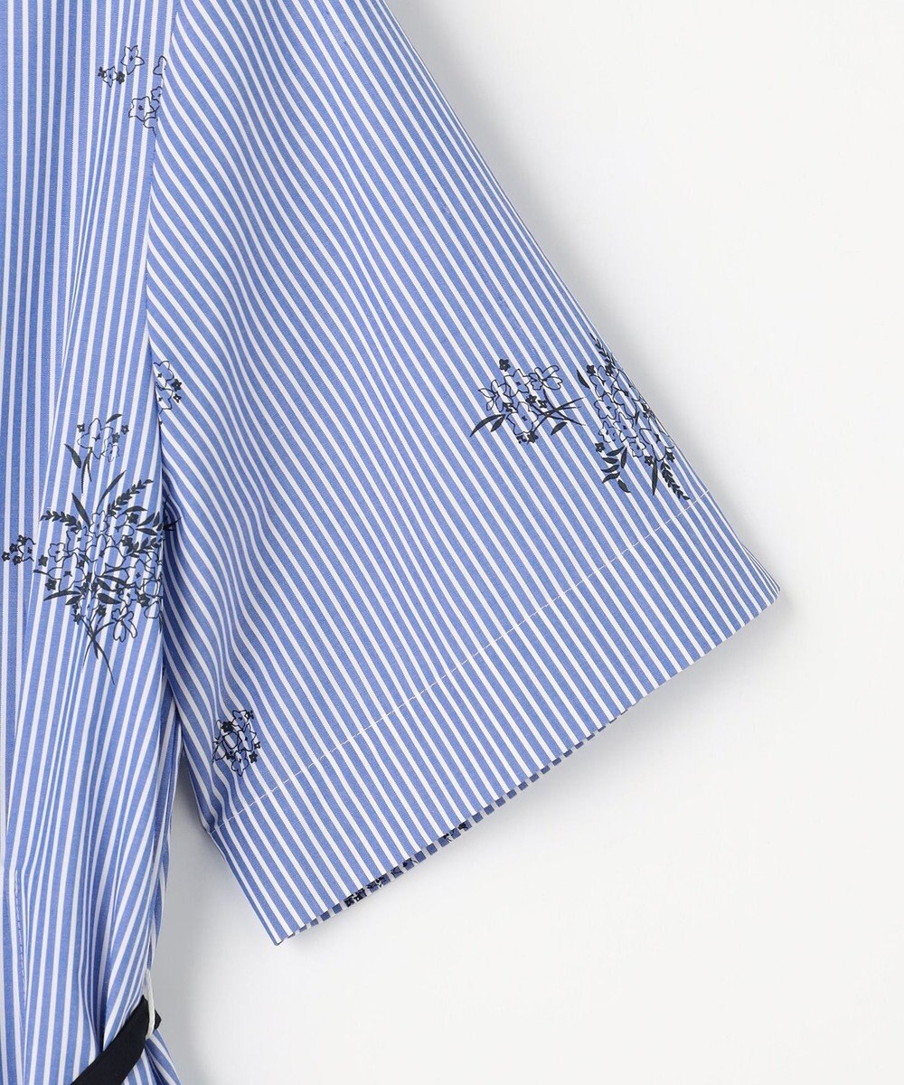 J.PRESS LADIES 【一枚で着映え】ストライプ×フラワープリント ワンピース 