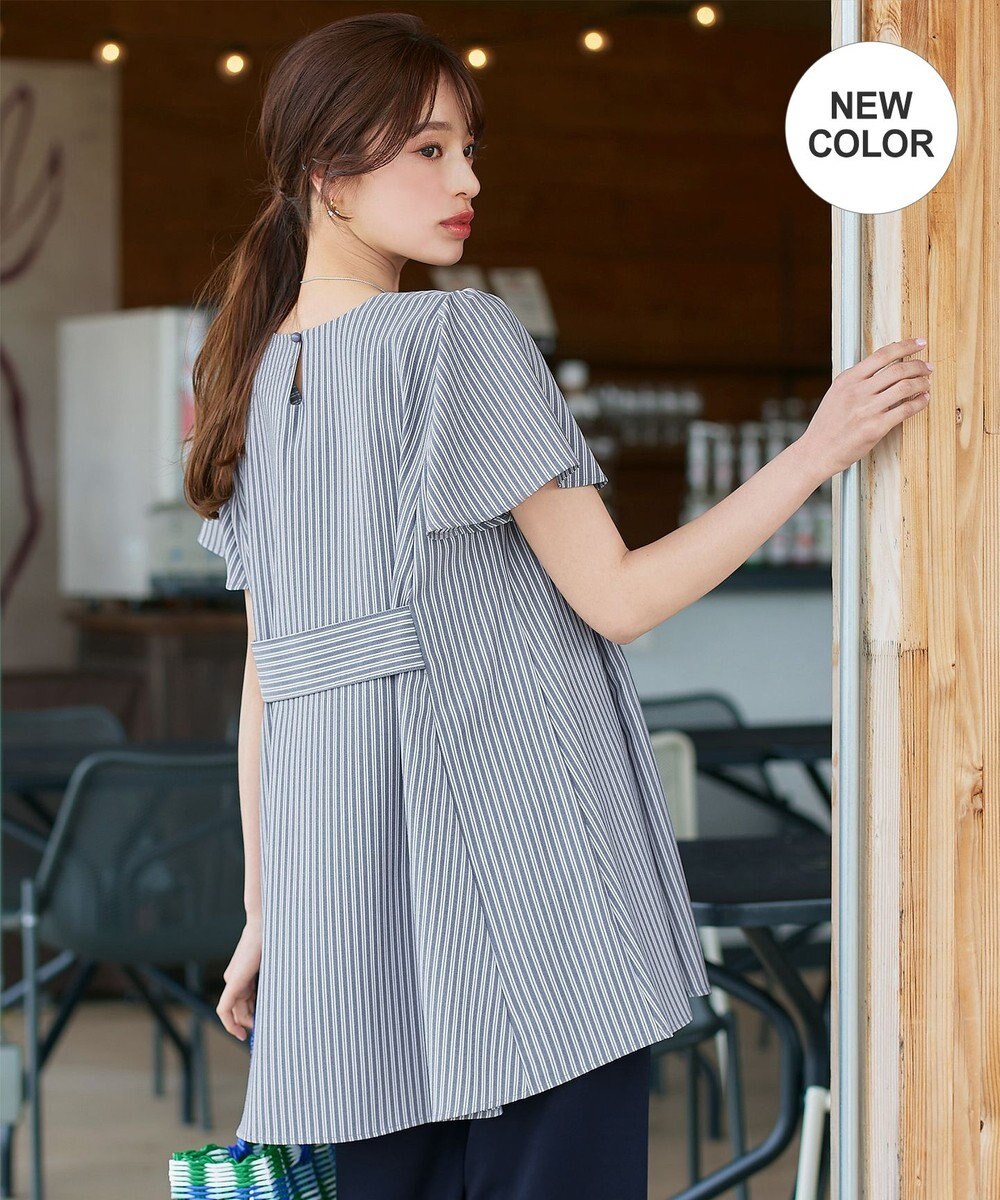 Tiaclasse L 【小倉優子さん着用・選べる袖TYPE・洗える】バックフレアチュニック 