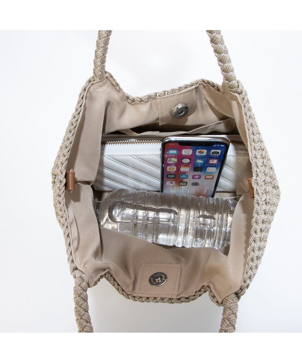 UNBILLION カシュカシュ cachecache / 切り替え柄編みミニトート カゴバッグ 