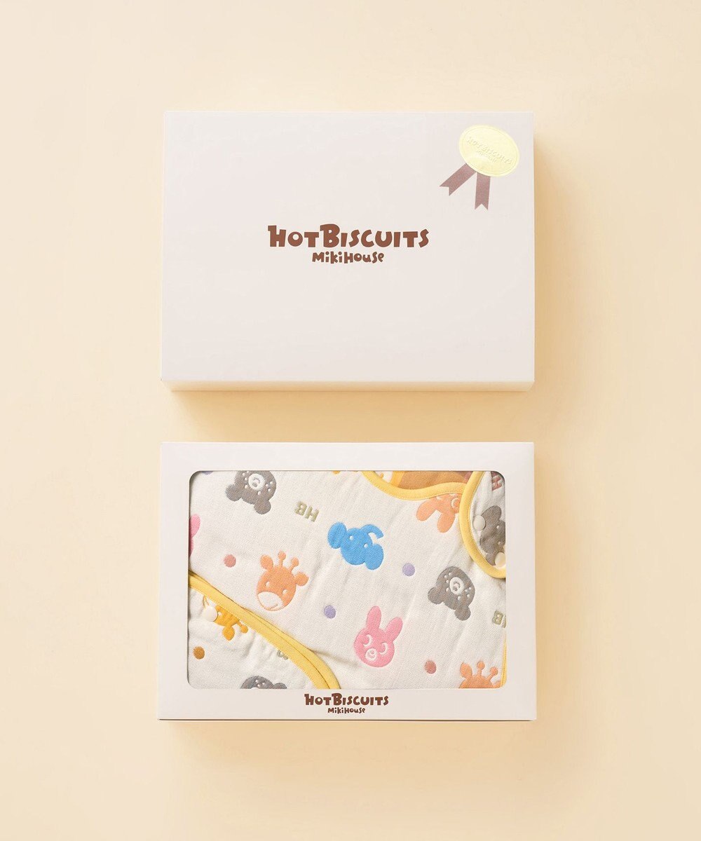 MIKI HOUSE HOT BISCUITS 六重織どうぶつ柄ガーゼスリーパーセット【BOX付き】 