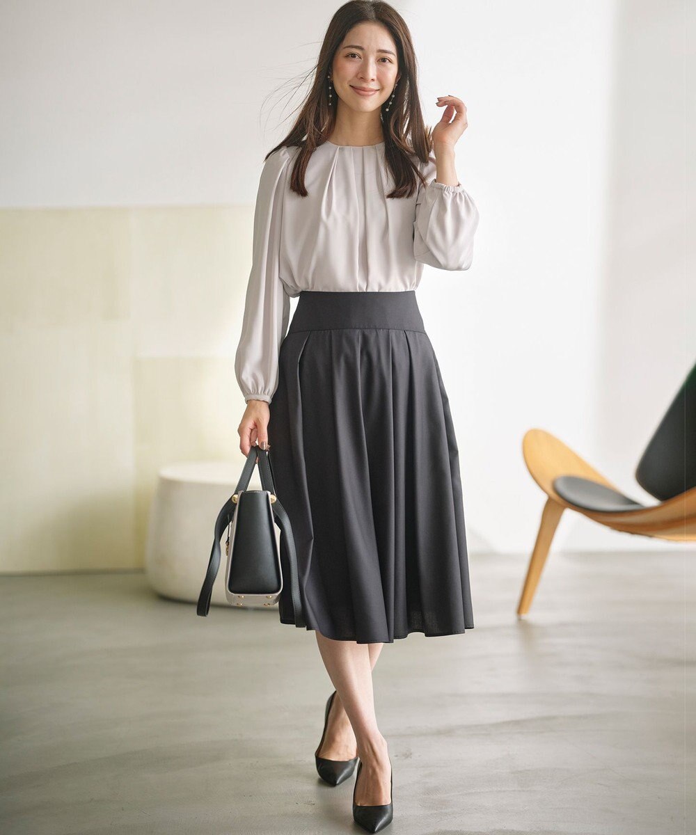 組曲 L 【WEB限定】ジョーゼットシフォン パフスリーブブラウス 