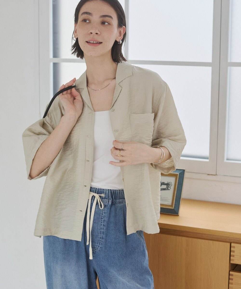 WEGO 【ANGIE VINTAGE】接触冷感開襟シャツ 