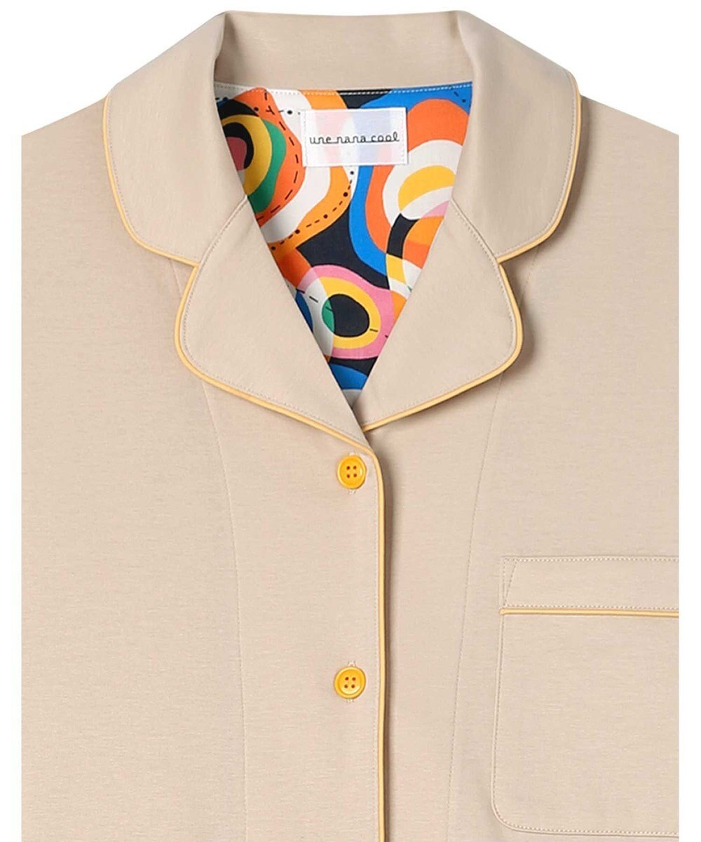 une nana cool 【綿100%】60/1 シルケットスムース 長袖開襟 MADE WITH LIBERTY FABRIC 