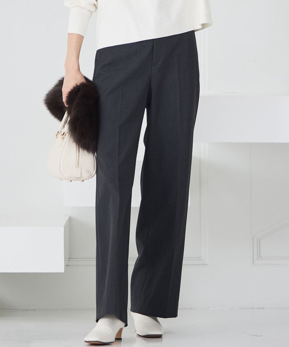 23区 【滝沢眞規子さん着用/洗える】ウォームストレッチ ワイド パンツ 