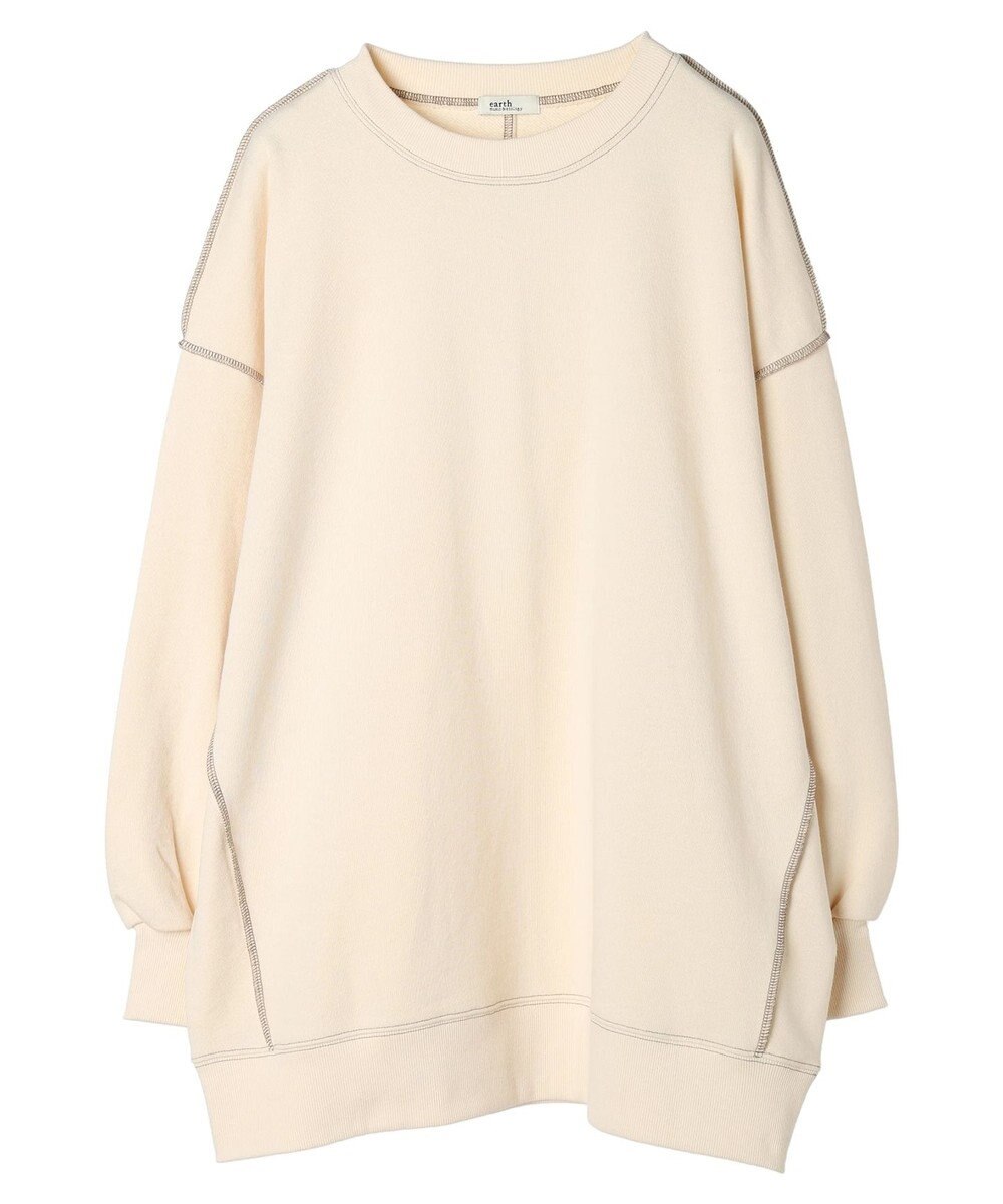 earth music&ecology 配色ルーズスウェット 