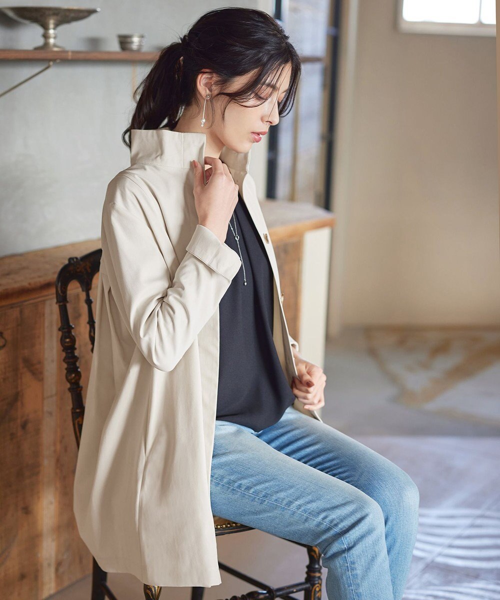 Tiaclasse 【洗える】スタンドカラープリーツコート 