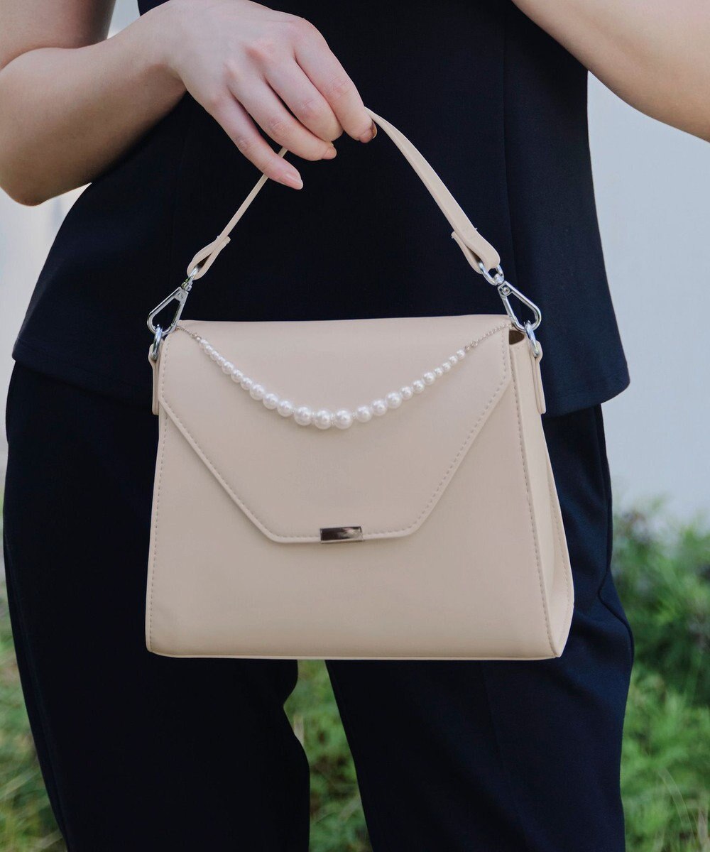 Tiaclasse 【安田美沙子さん着用・4way /2TYPEハンドル】パールチェーン付きハーフフォーマルミニバッグ 