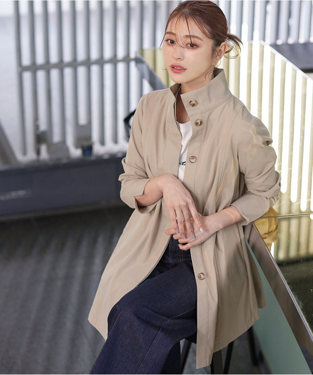 Tiaclasse 【洗える】スタンドカラープリーツコート 