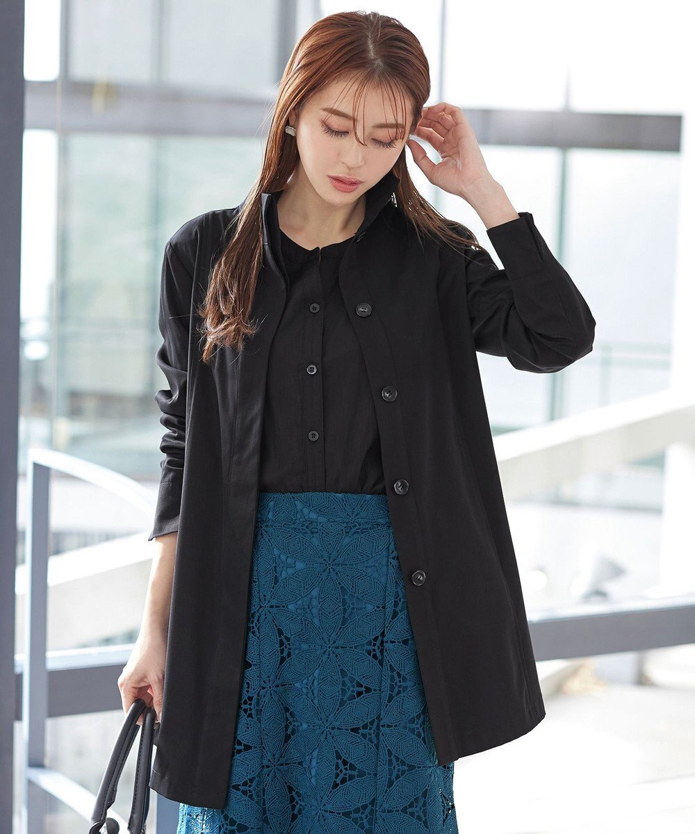 Tiaclasse 【洗える】スタンドカラープリーツコート 