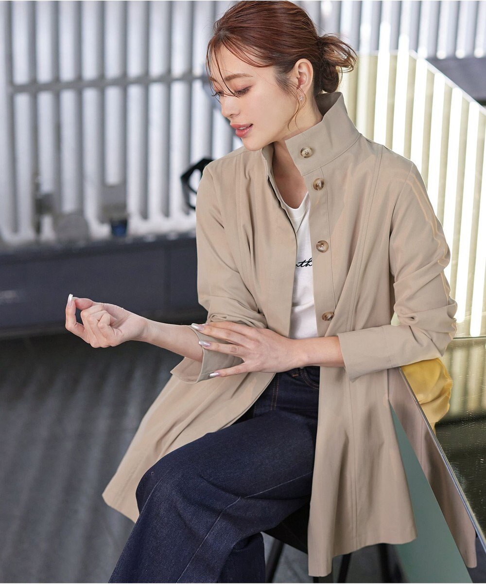 Tiaclasse 【洗える】スタンドカラープリーツコート 