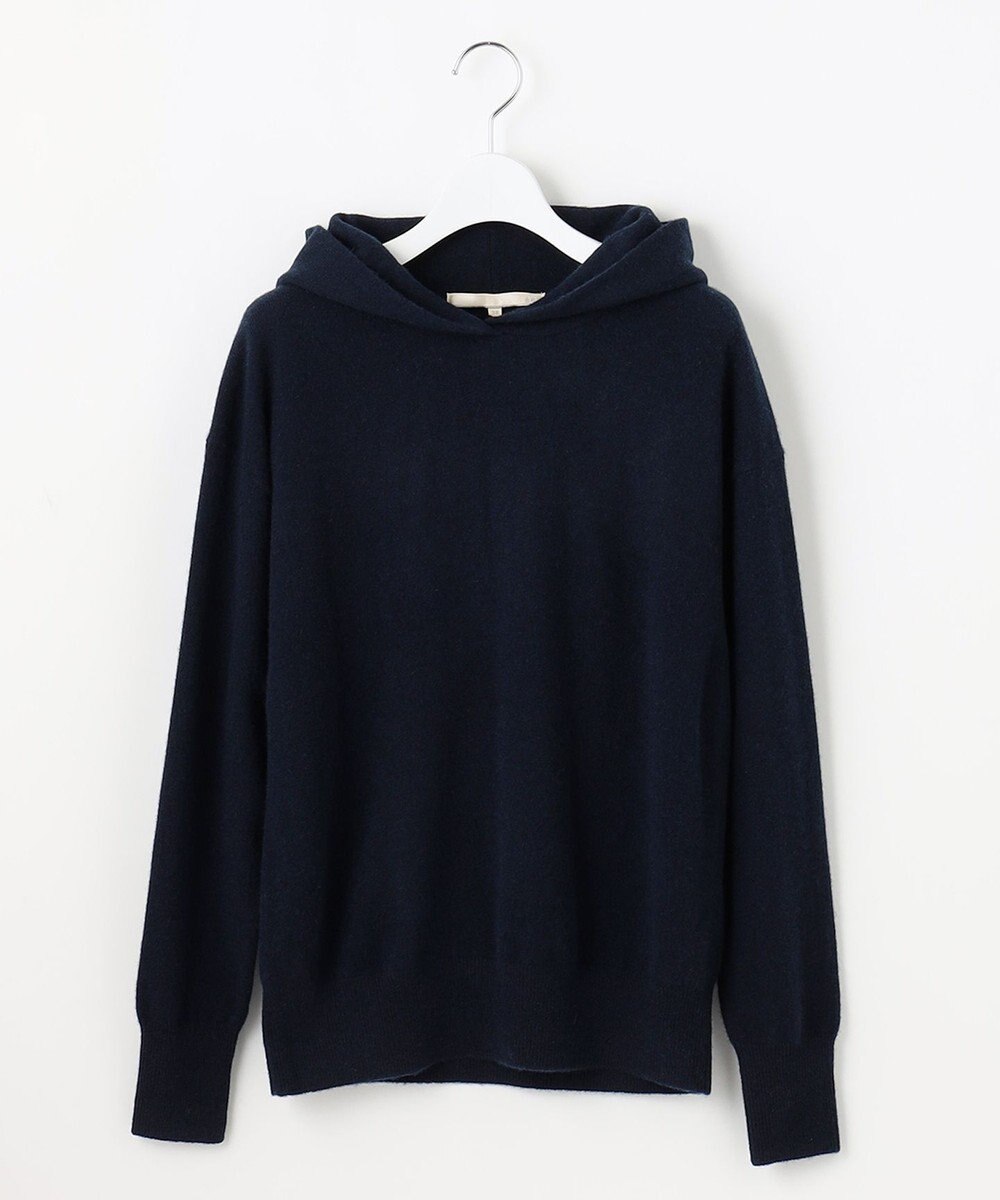 自由区 【洗える】ピュアカシミヤミルド フーディーニット 