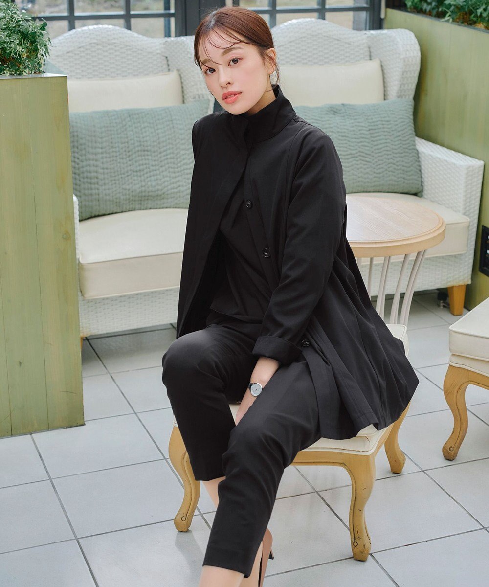 Tiaclasse 【洗える】スタンドカラープリーツコート 