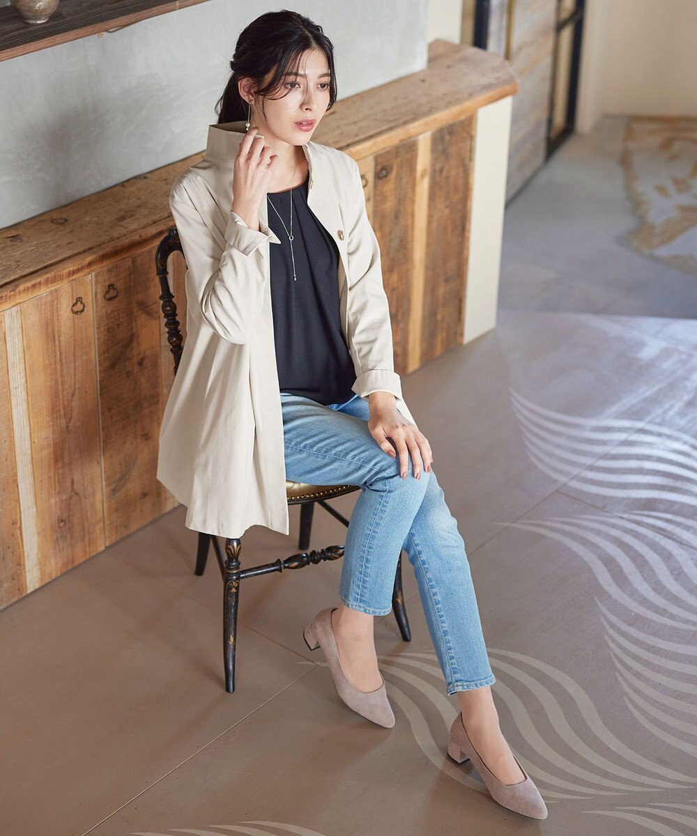 Tiaclasse 【洗える】スタンドカラープリーツコート 