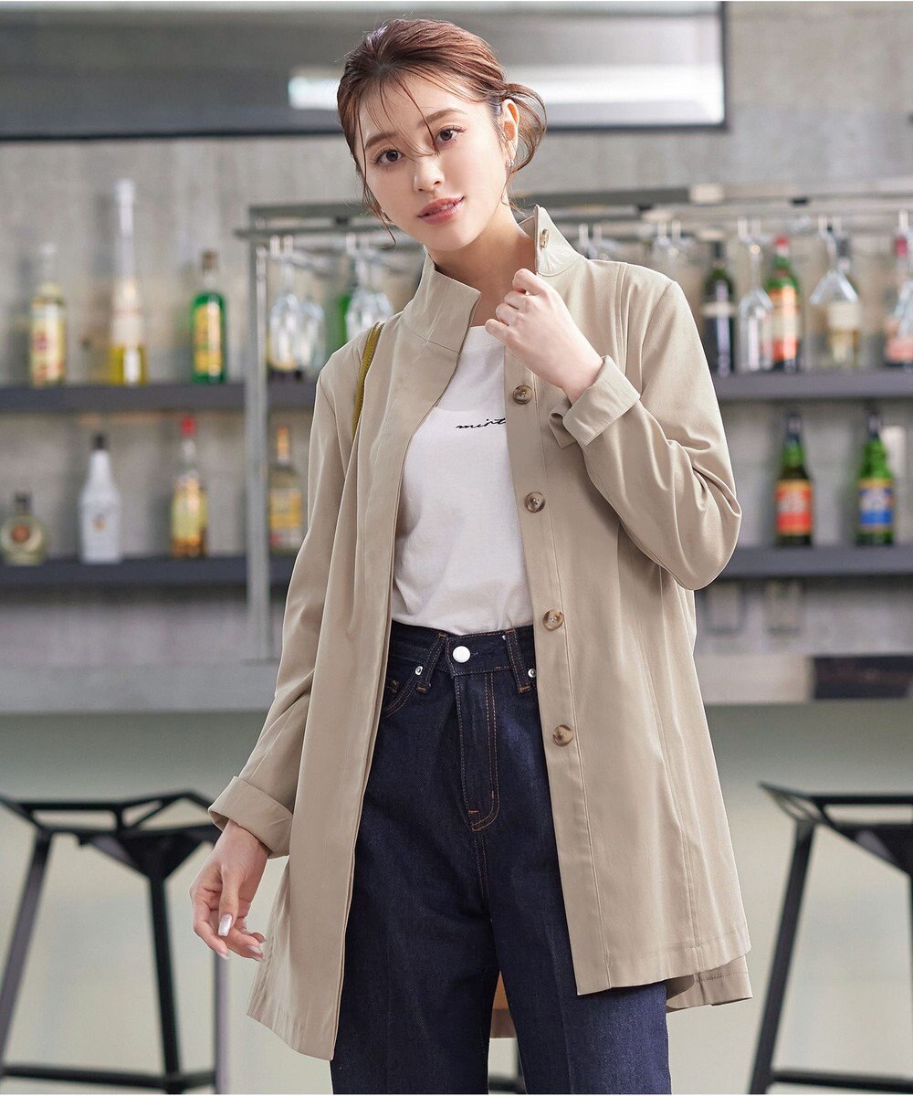 Tiaclasse 【洗える】スタンドカラープリーツコート 