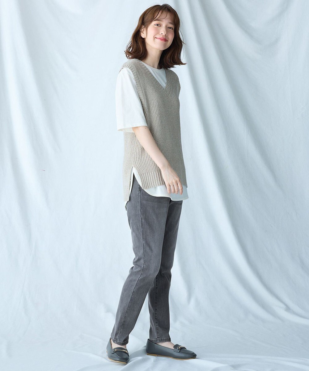 ANY Vネックラメニットベスト 