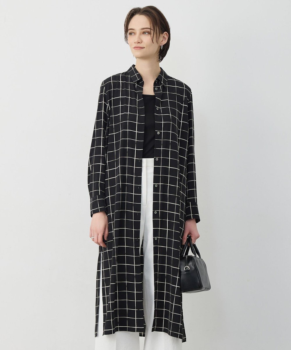 ICB L 【30th ANNIVERSARY】 ウィンドウペンプリント シャツワンピース 