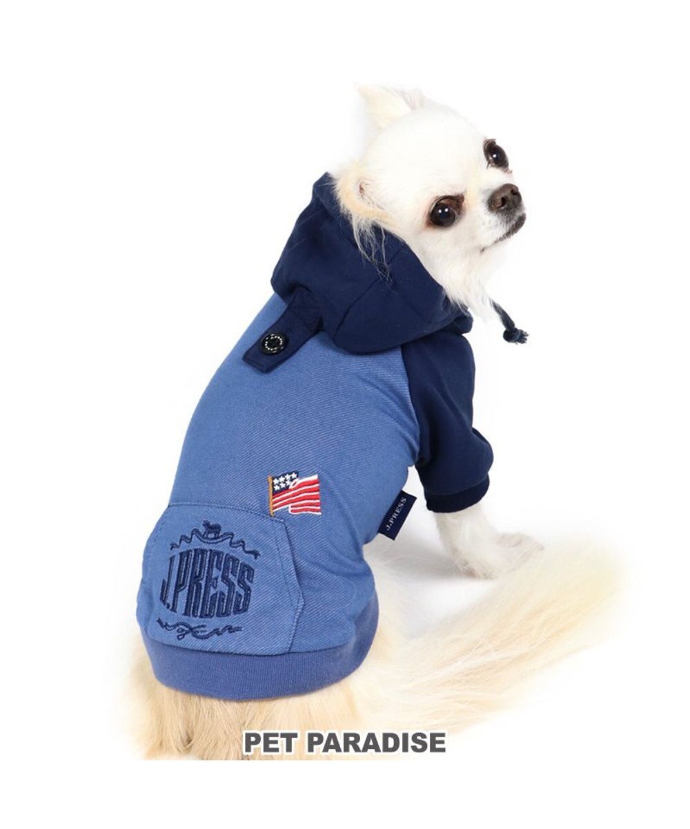 PET PARADISE 犬 服 夏服 J.PRESS パーカー ネイビー 〔小型犬〕 配色  紺 ペットウエア ペットウェア ドッグウエア ドッグウェア ベビー 超小型犬 小型犬 -