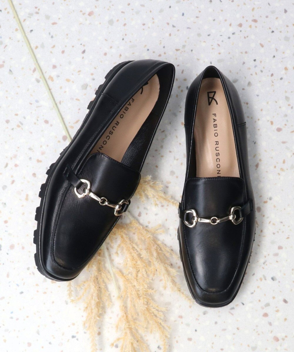 INTER-CHAUSSURES 【FABIO RUSCONI】スクエアトウビットローファー 