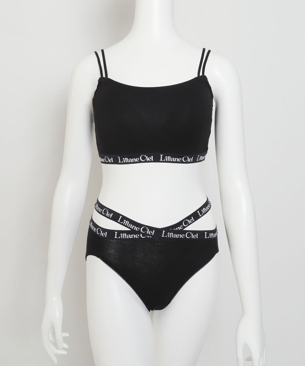 WEGO 【ブラトップ＆ショーツセット】Liliane　Ciel　ロゴテープ 