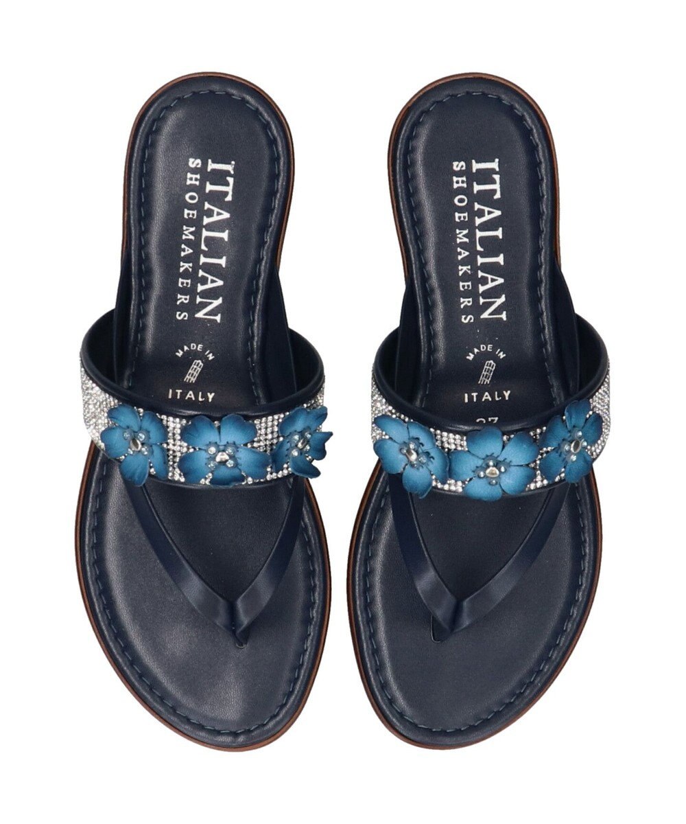INTER-CHAUSSURES 【ITALIAN SHOEMAKERS】ビジューベルトフラワートングサンダル 