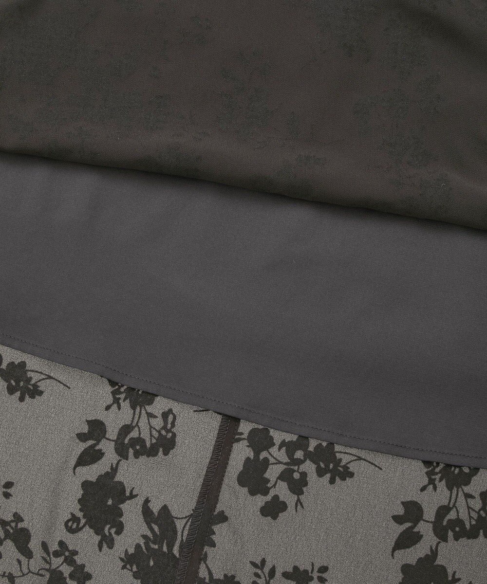 YECCA VECCA ボタニカル柄フロッキープリントワンピース 