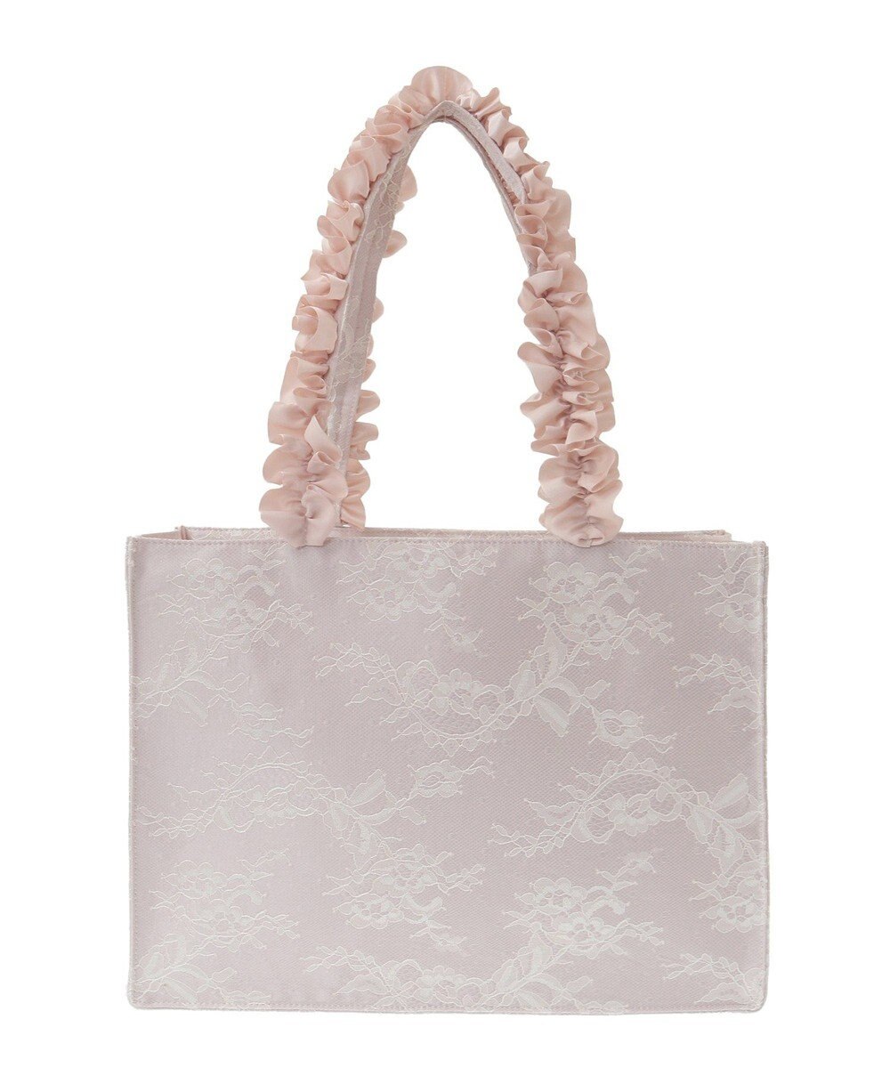 Maison de FLEUR レースフリルハンドルスクエアトートMバッグ 