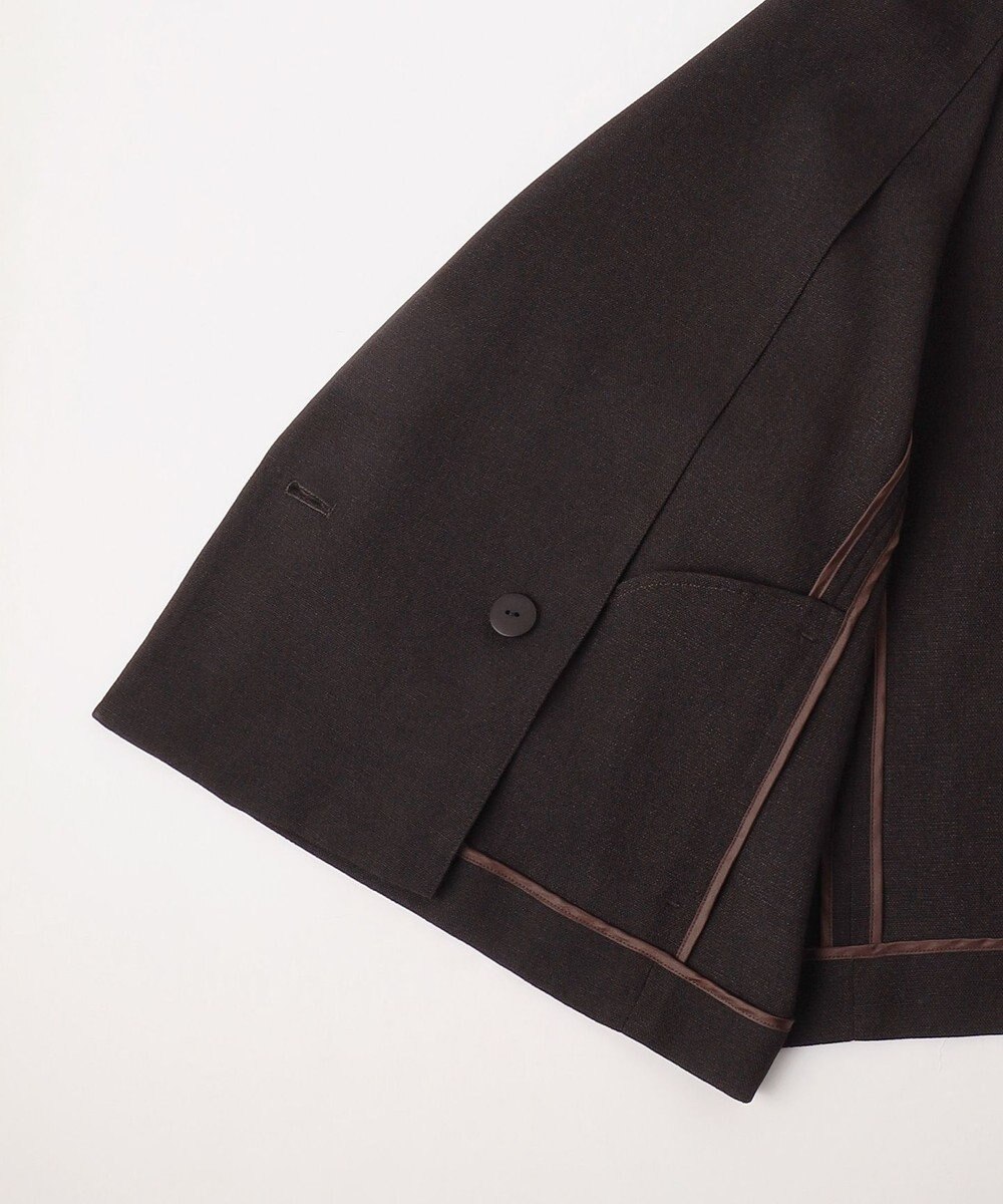 自由区 S 【セットアップ対応】リネンライクシンセティックショート ジャケット 