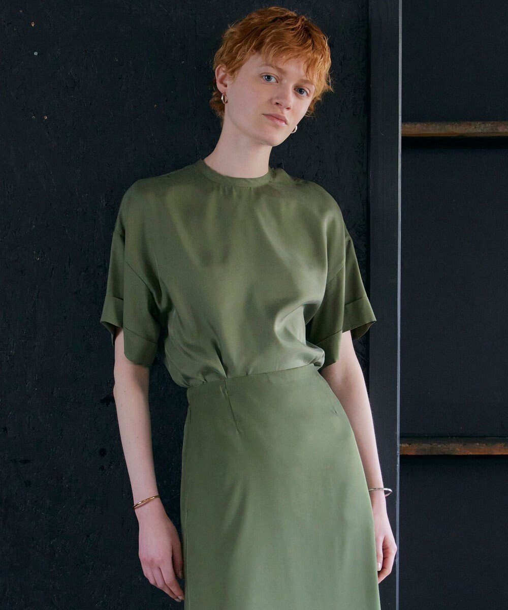 NAVE 【ReNAVE・セットアップ可/洗える/UVケア/接触冷感】フィブリルシャンブレー Tブラウス 