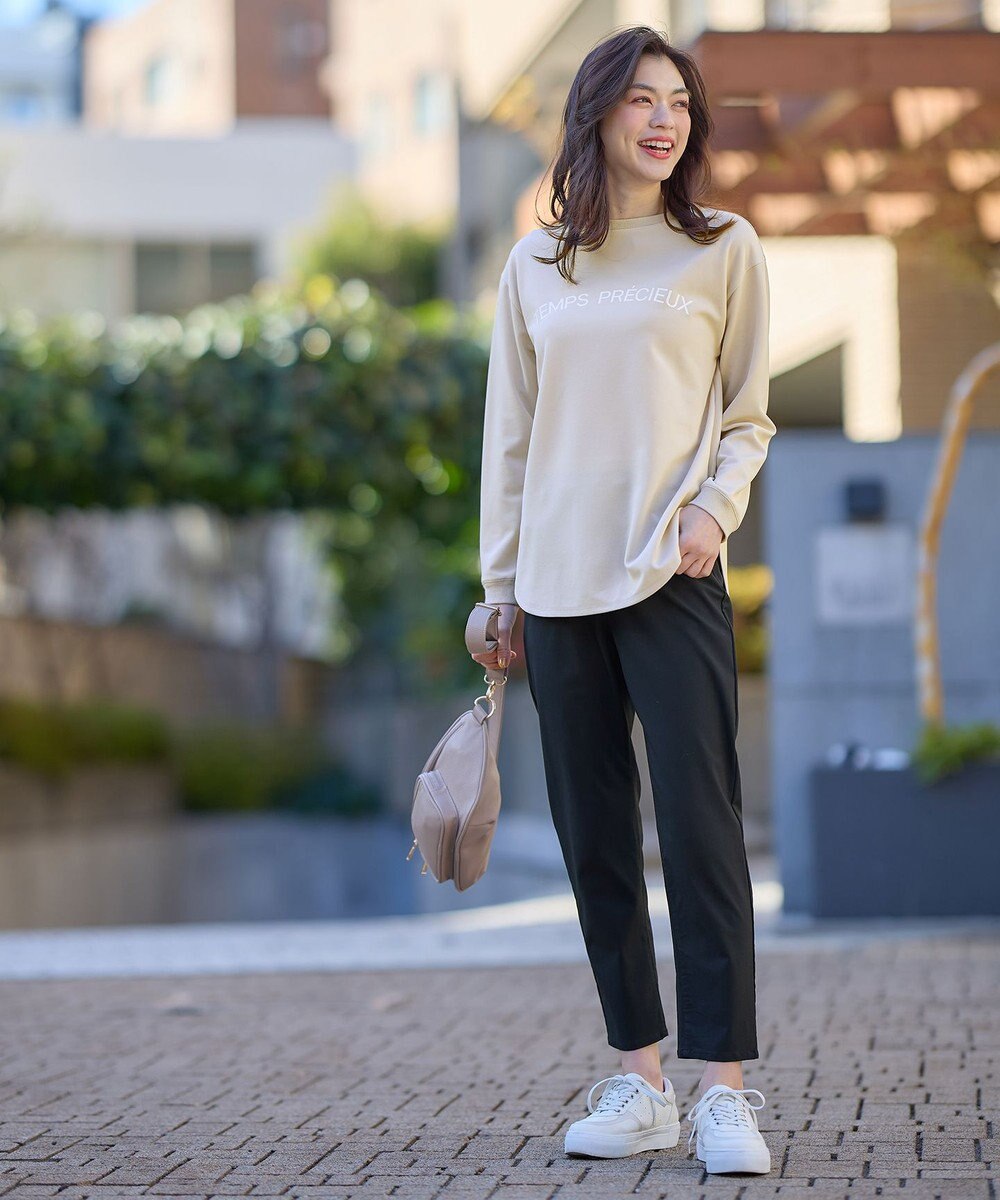 ANY ジョーゼットロゴプリントTシャツ 