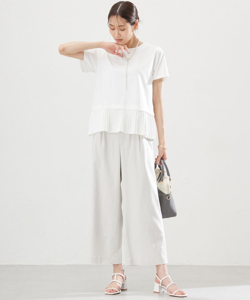 組曲 L クールプレーティング天竺プリーツ カットソー 