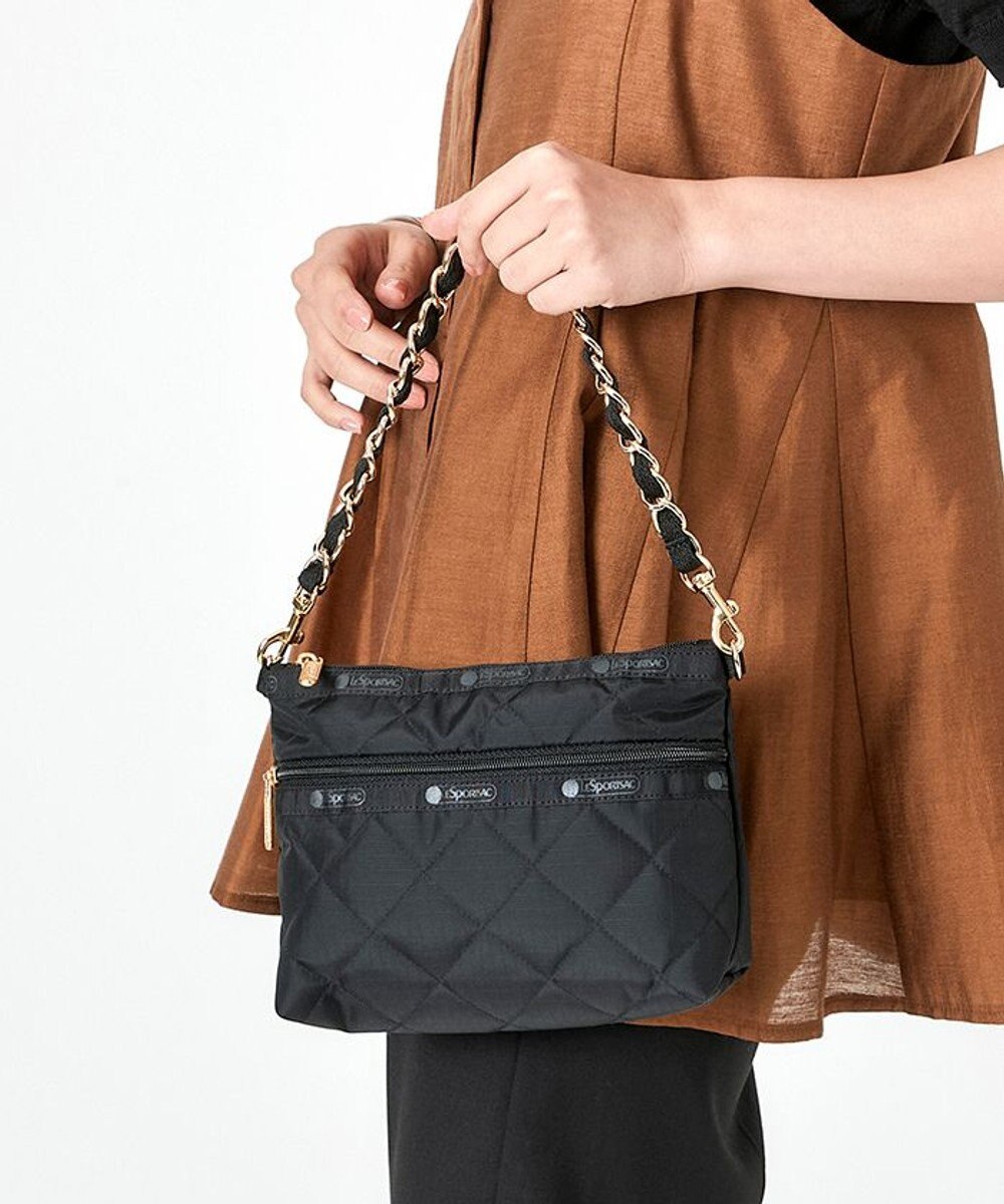 CHAIN COSMETIC CLUTCH/ブラックチェーンキルト / LeSportsac 