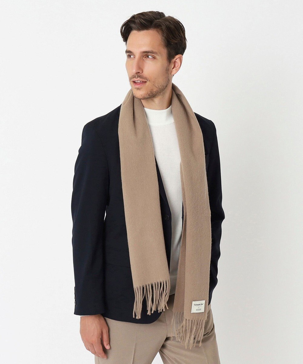 MOONBAT 【WEB限定】MACKINTOSH PHILOSOPHY バッキンガムベア付きウール100%無地マフラー (パッケージ付き) 