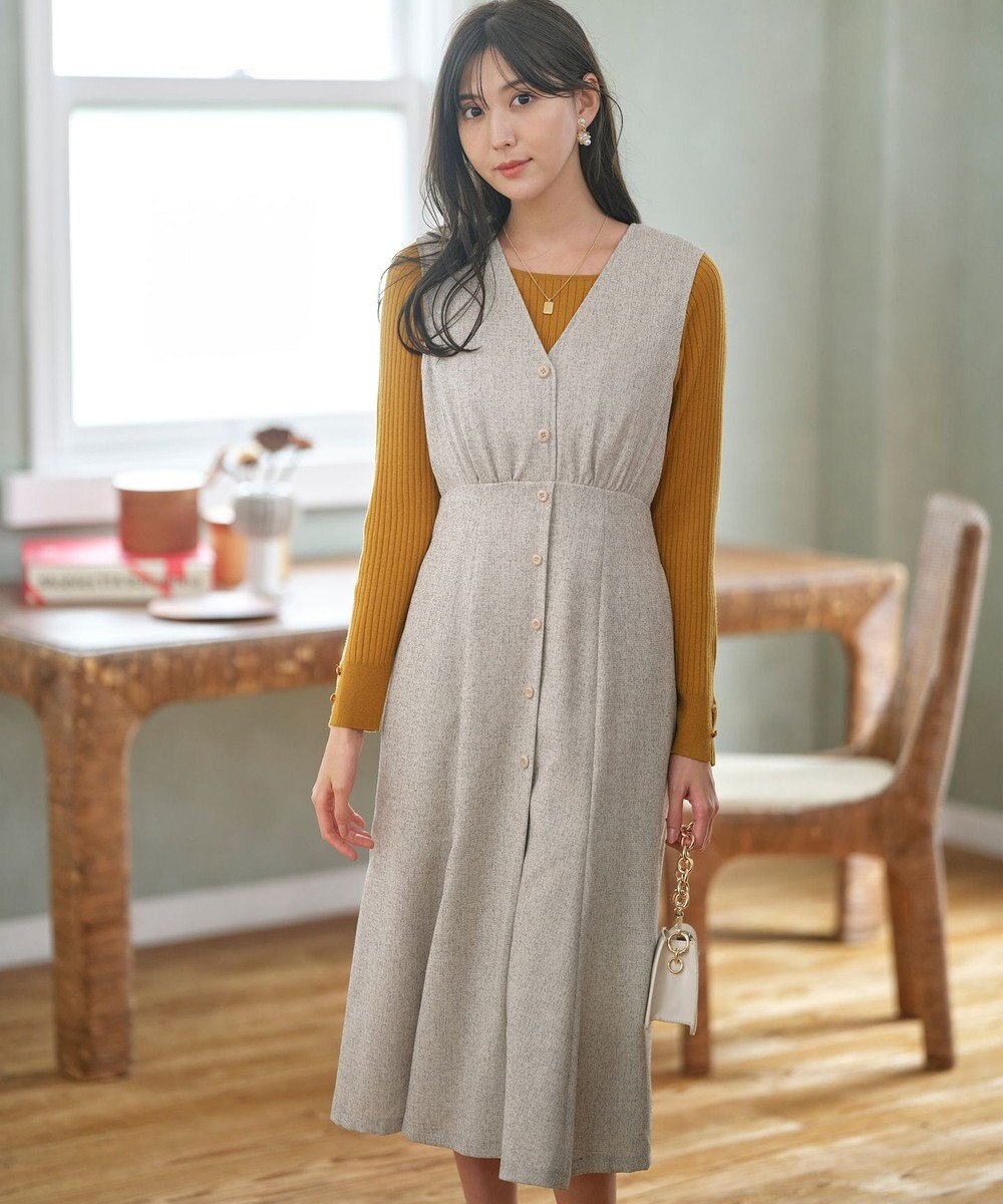 ANY SIS 【洗える】ツイーディマーメイド ジャンパースカート 