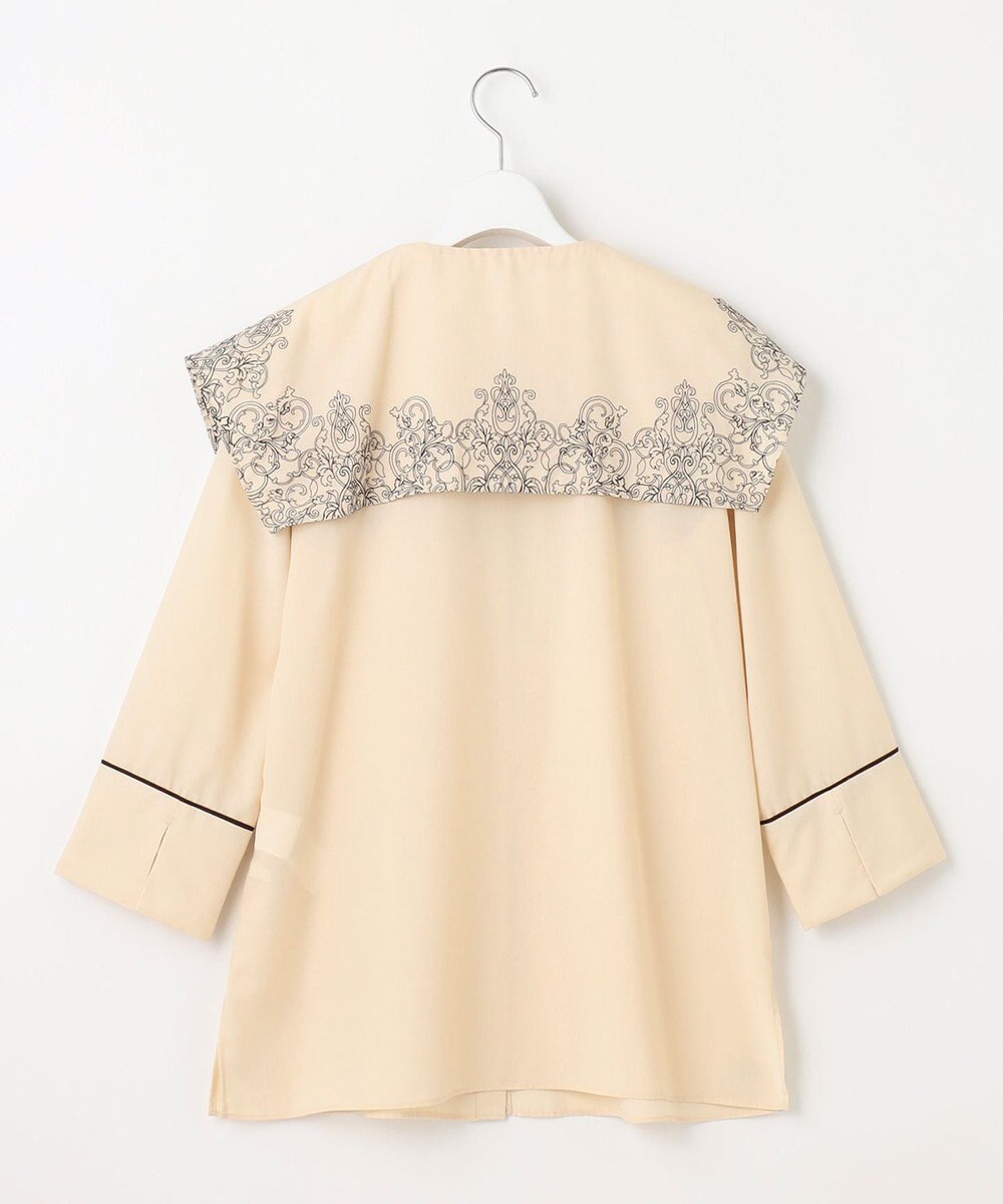 自由区 S 【2WAY・洗える】コードエンブロイダリー襟付き ブラウス 