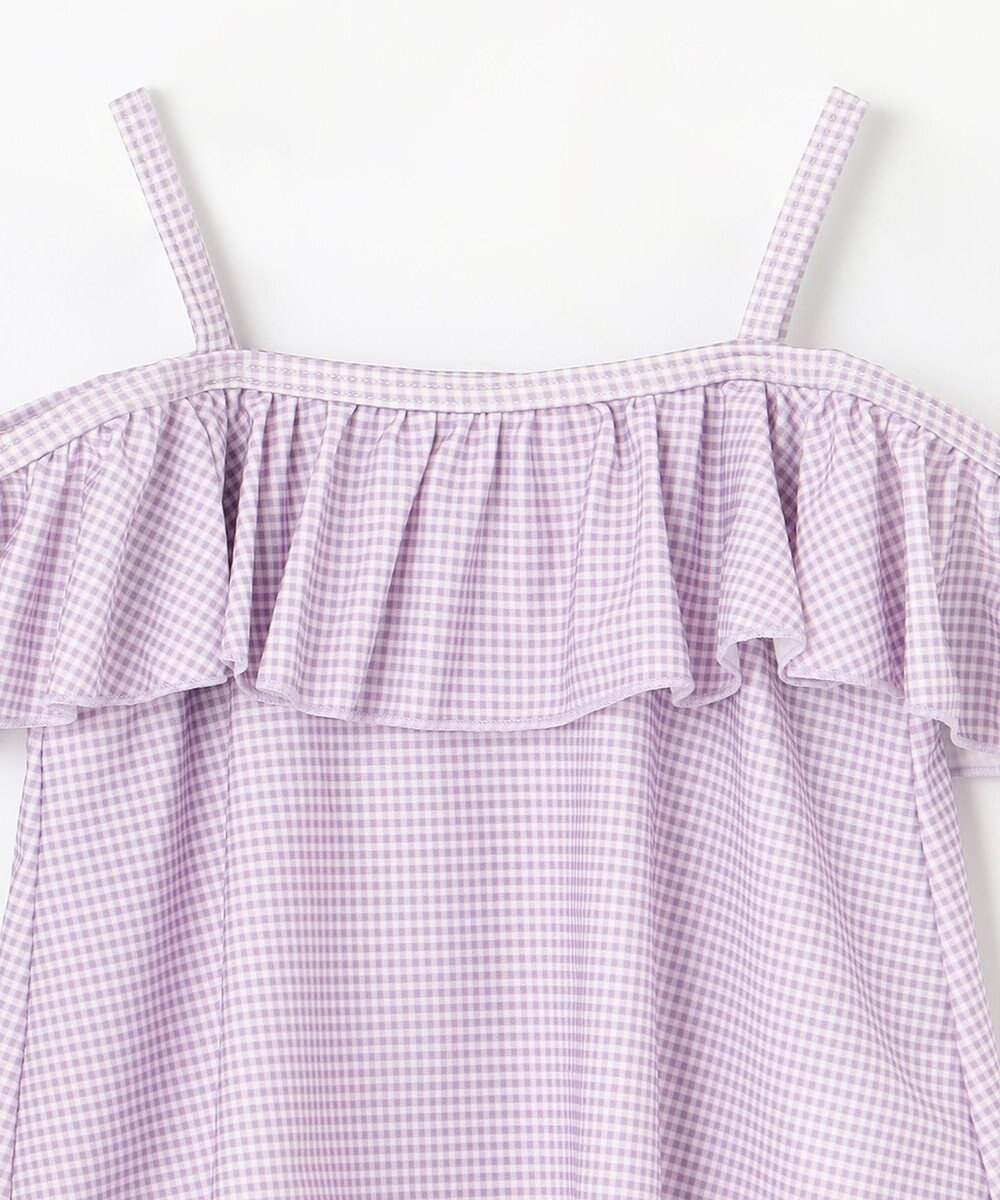 ANY KIDS ギンガムチェック×花柄セパレート水着 