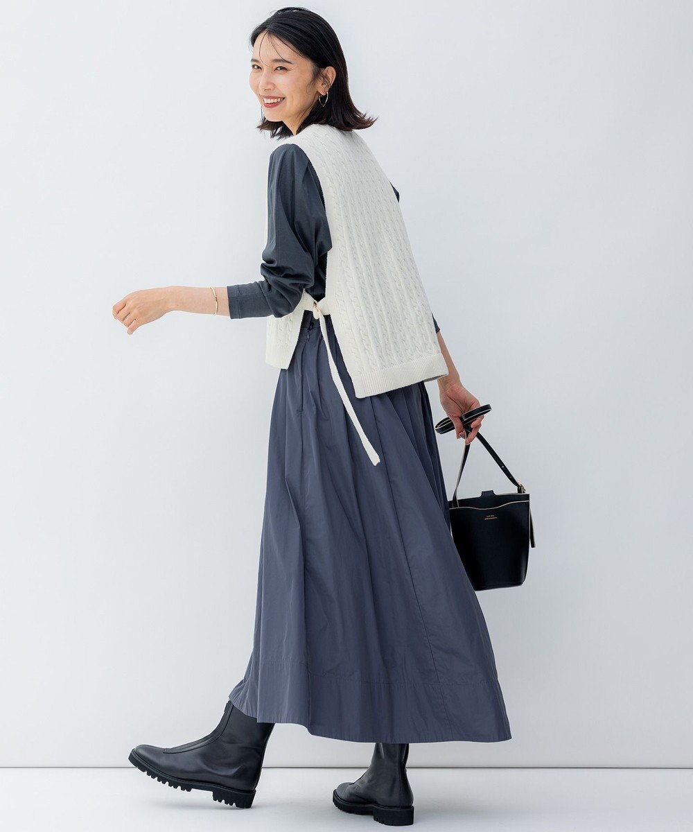 23区 【洗える】コットンリリー ニットベスト 